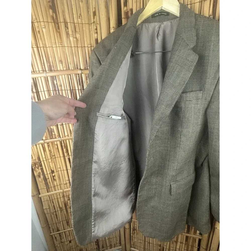 Vintage LAUREN Ralph Lauren Men's Blazer/Sport Coat 100% Wool 44L - Gray Brown‎